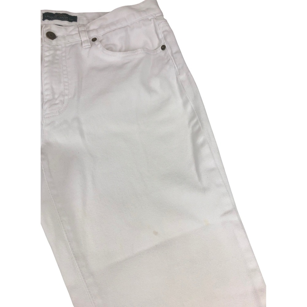 Lauren Ralph Lauren Womens White Straight Leg Denim Jeans Size 12 Nautical Pants - Picture 7 of 10